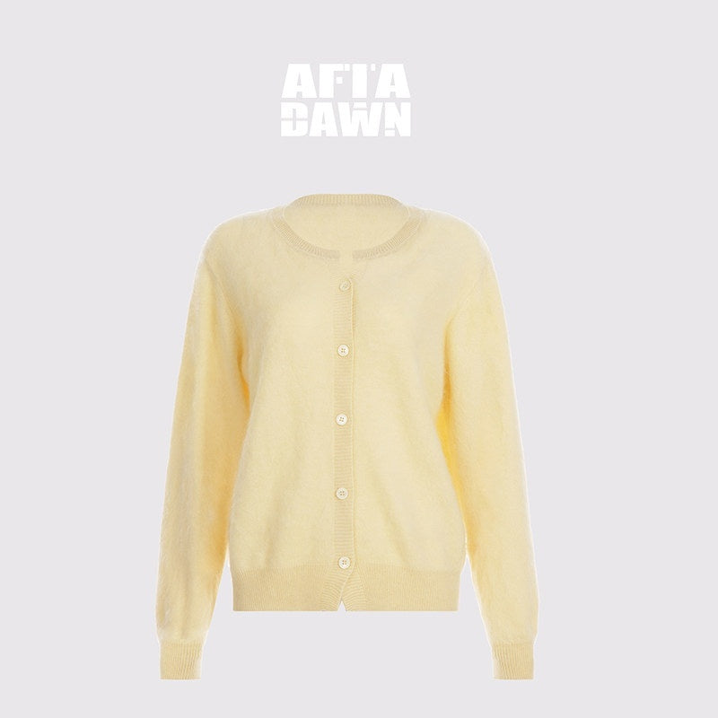 AFTADAWN_Cloud_Soft_V-neck_Single_Row_Buttons_Relaxed_Women&