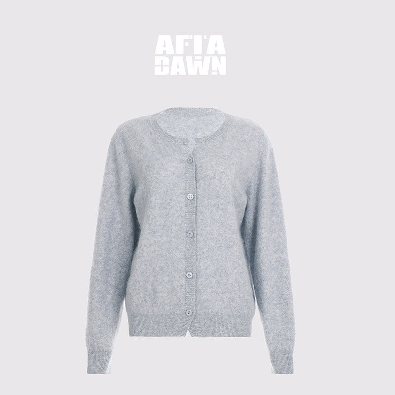 AFTADAWN_Cloud_Soft_V-neck_Single_Row_Buttons_Relaxed_Women&
