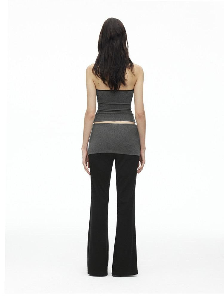 AFTADAWN Colorblock Backless Halter Tie Slim Women&