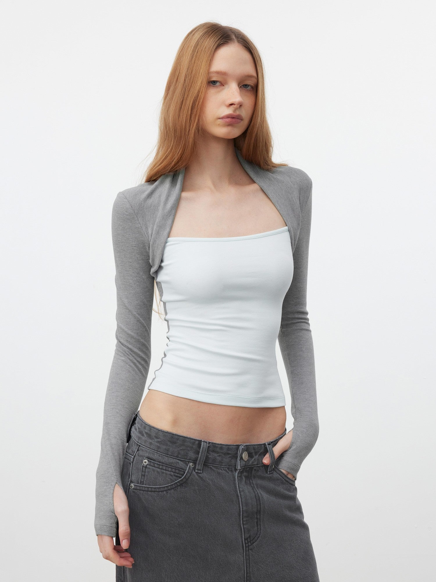 AFTADAWN Colorblock Spliced Square Neck Women&