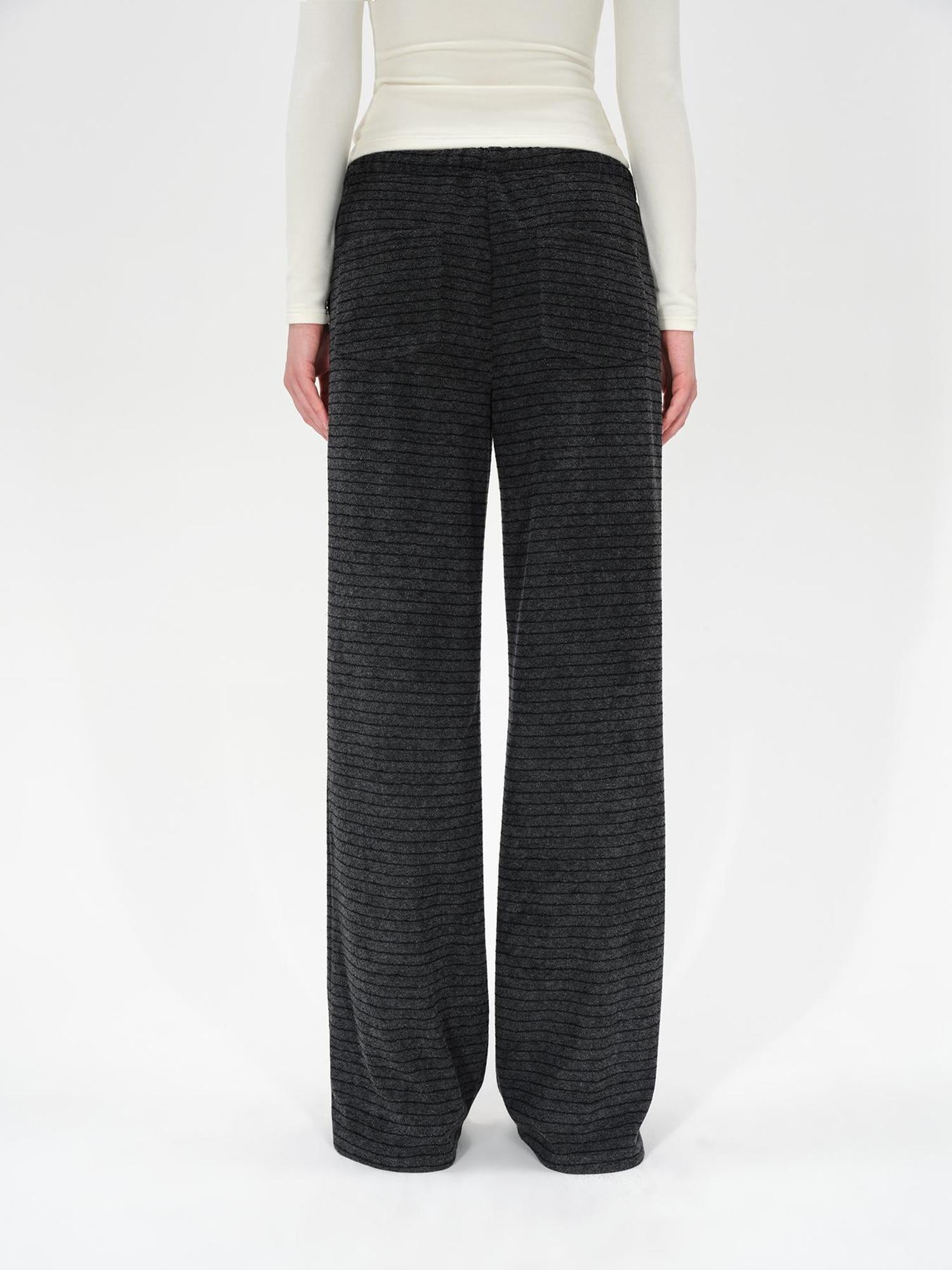 Colorblock Striped Wide Leg Trousers