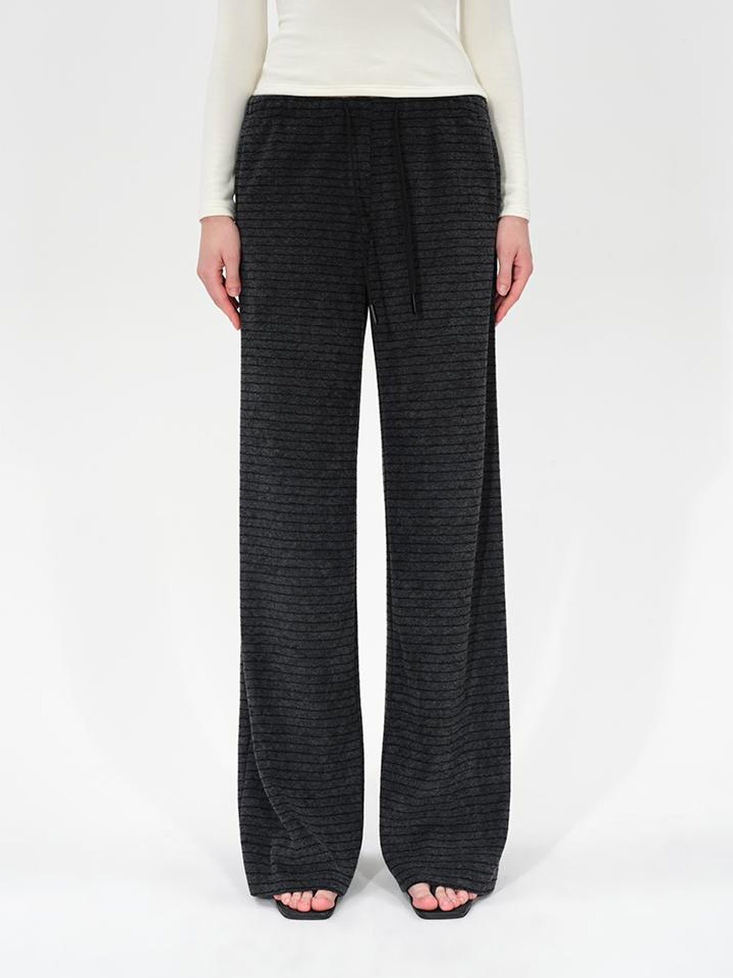Colorblock Striped Wide Leg Trousers