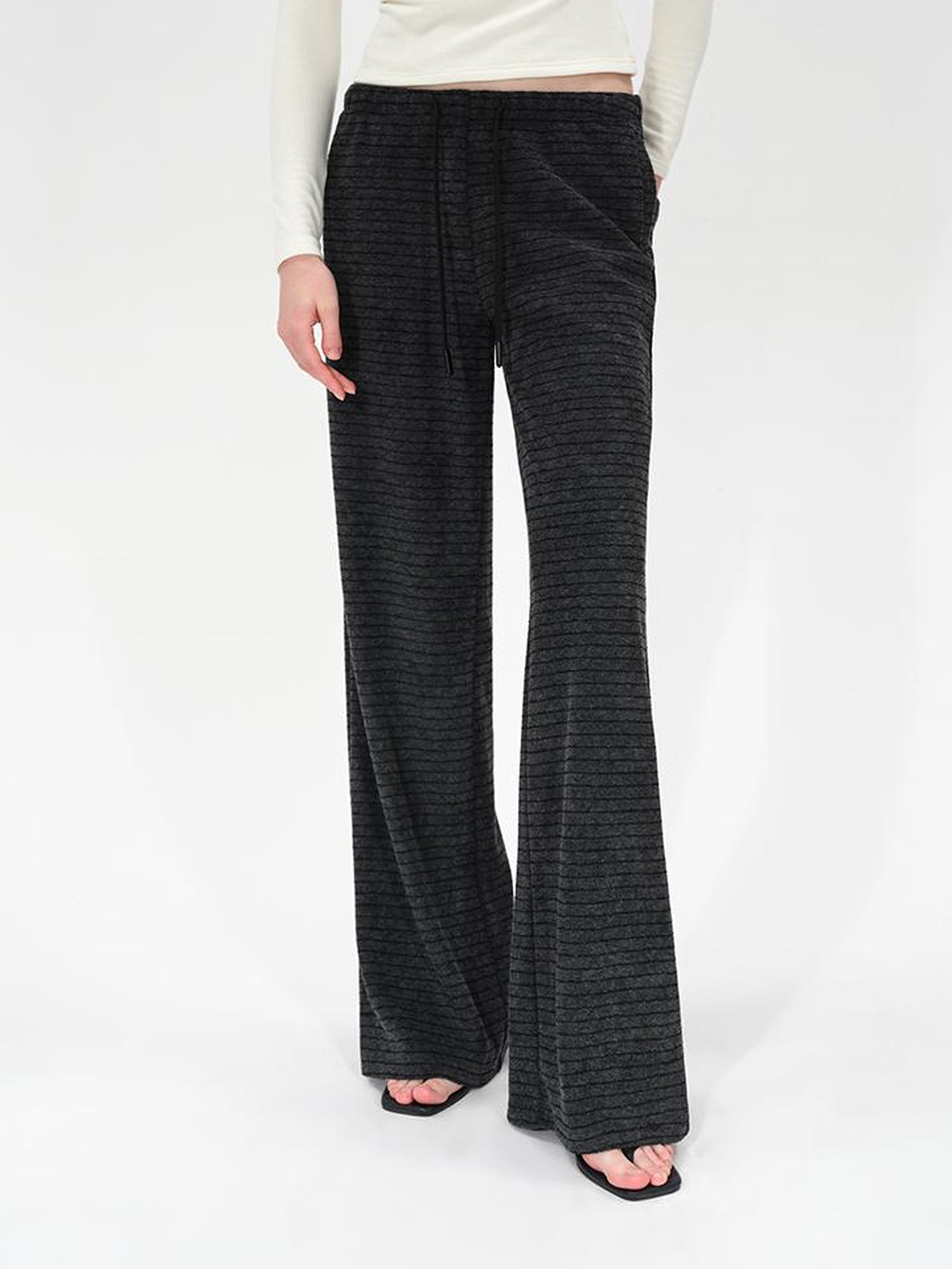 Colorblock Striped Wide Leg Trousers