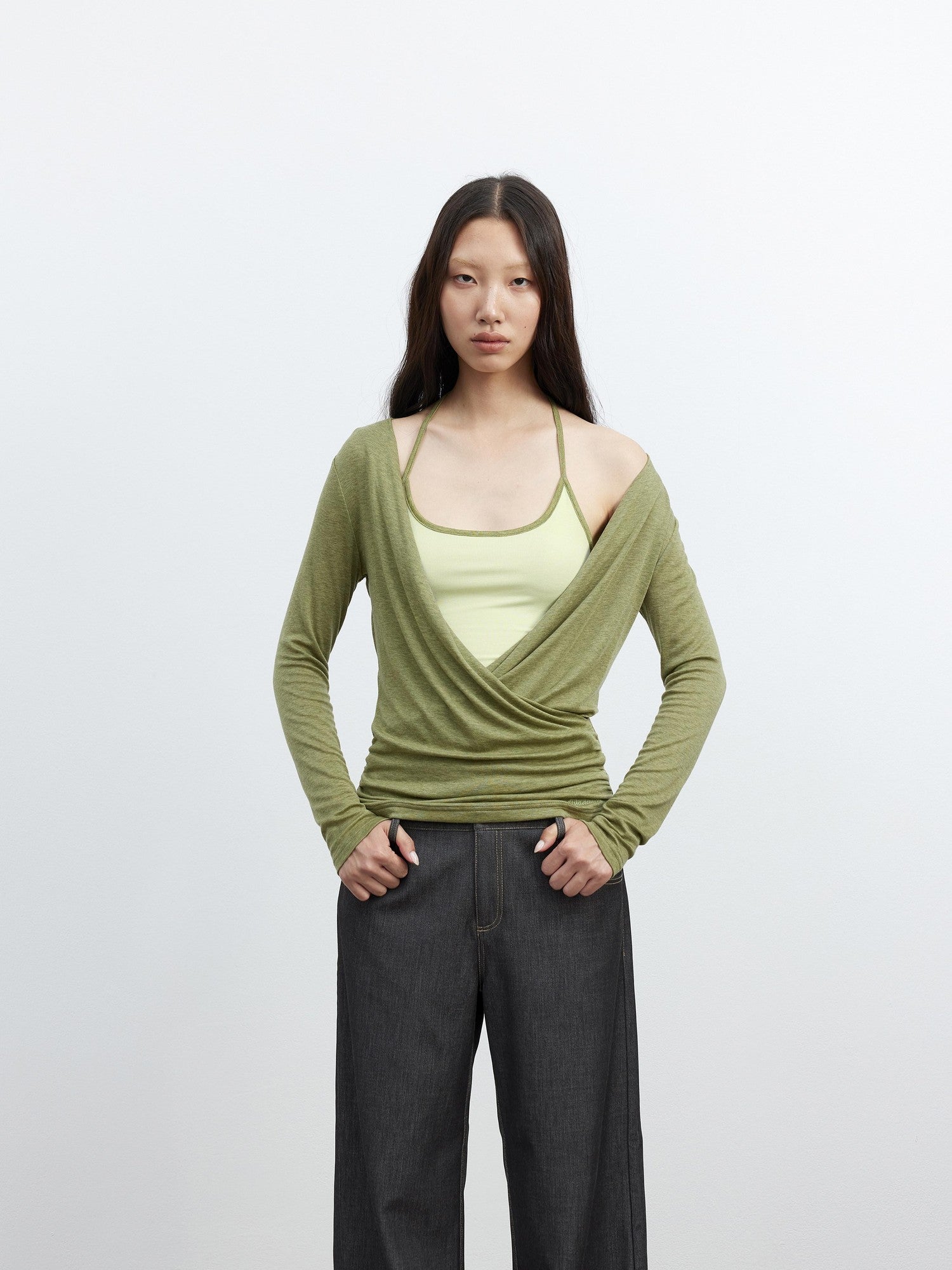 AFTADAWN Colorblock Two Piece Halter Women&