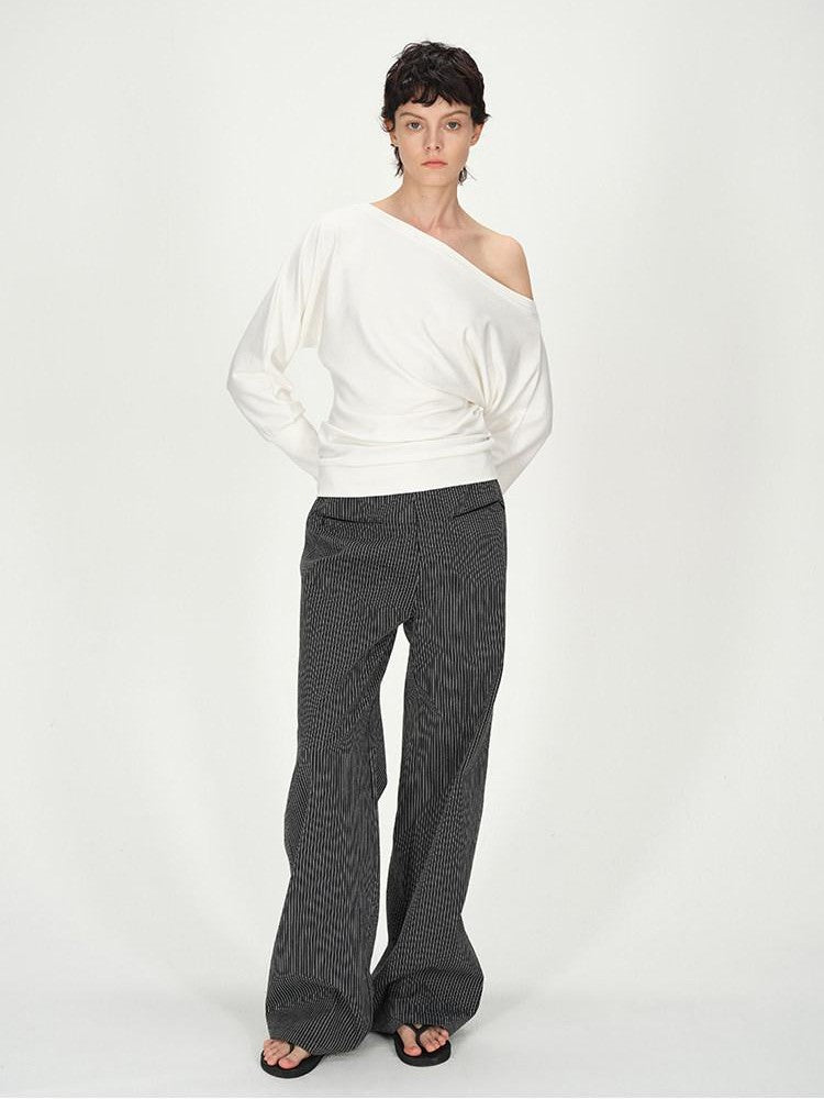 AFTADAWN Combed Siro Asymmetric Off Shoulder Layered Women&