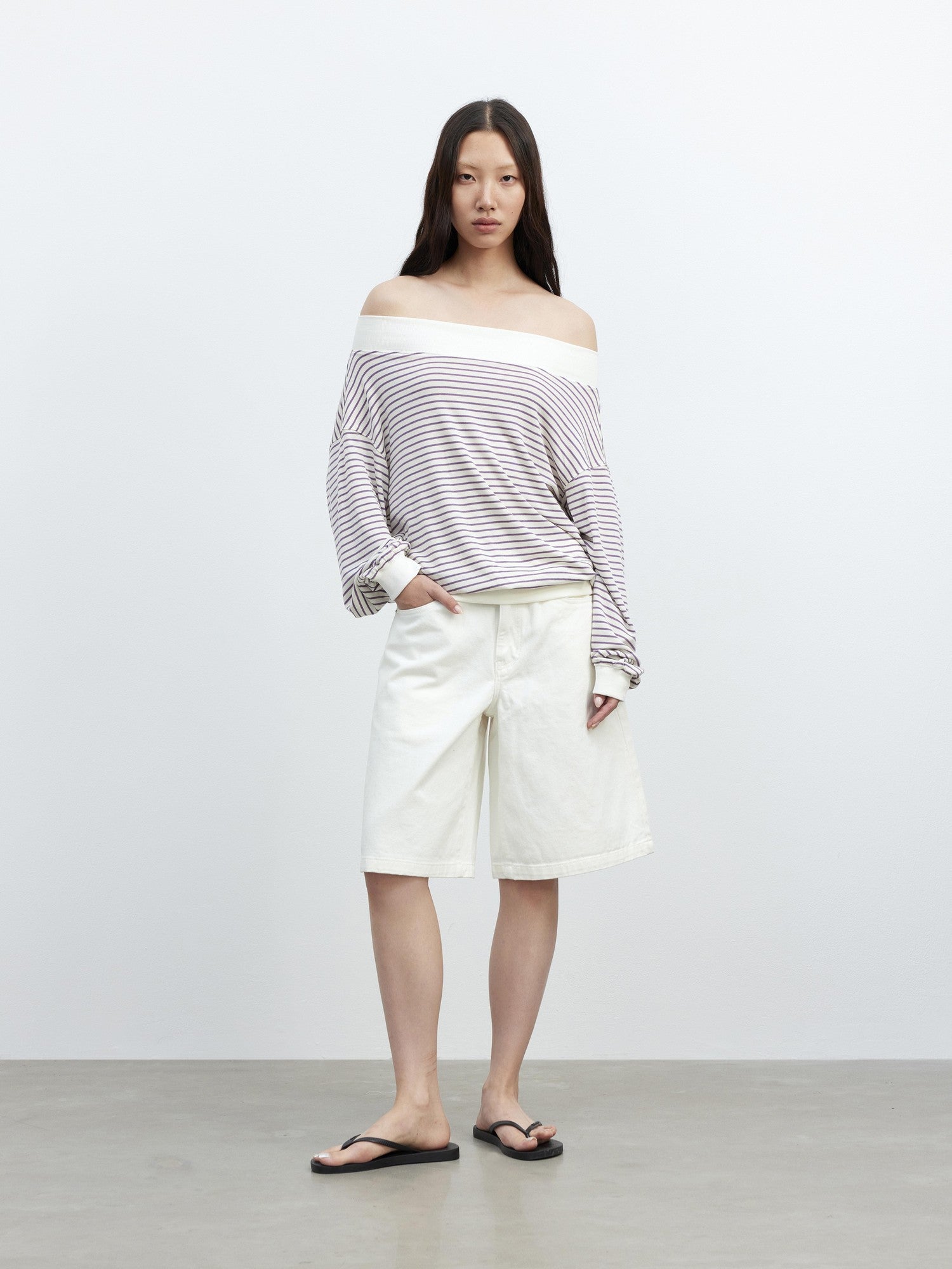 AFTADAWN Contrast Stripe Convertible One Shoulder Women&