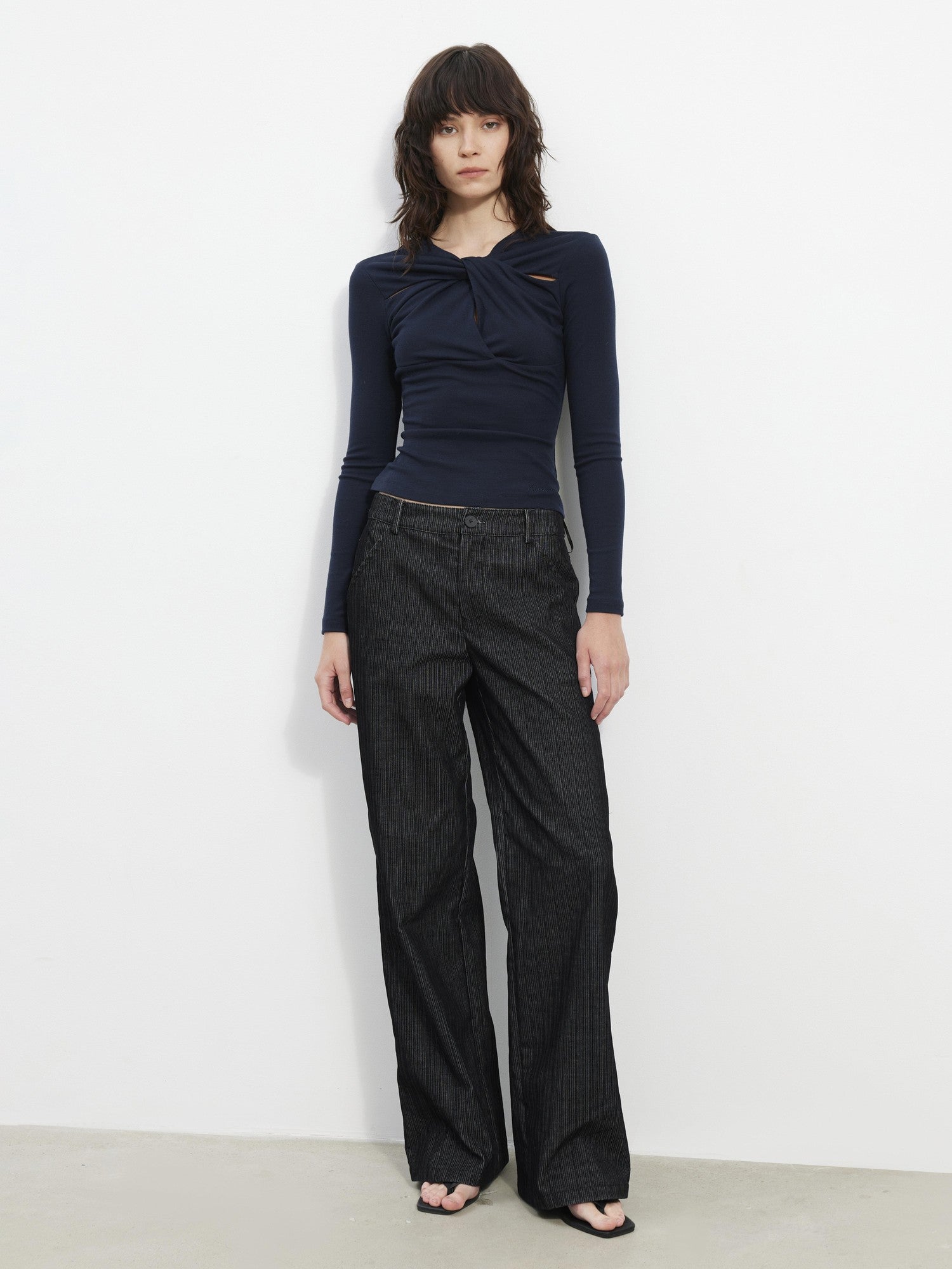 AFTADAWN Contrast Vertical Rib Corduroy Pocket Women&