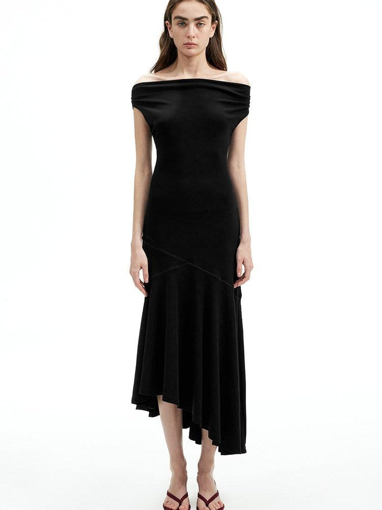 AFTADAWN Convertible Off Shoulder Slim A Line Women&