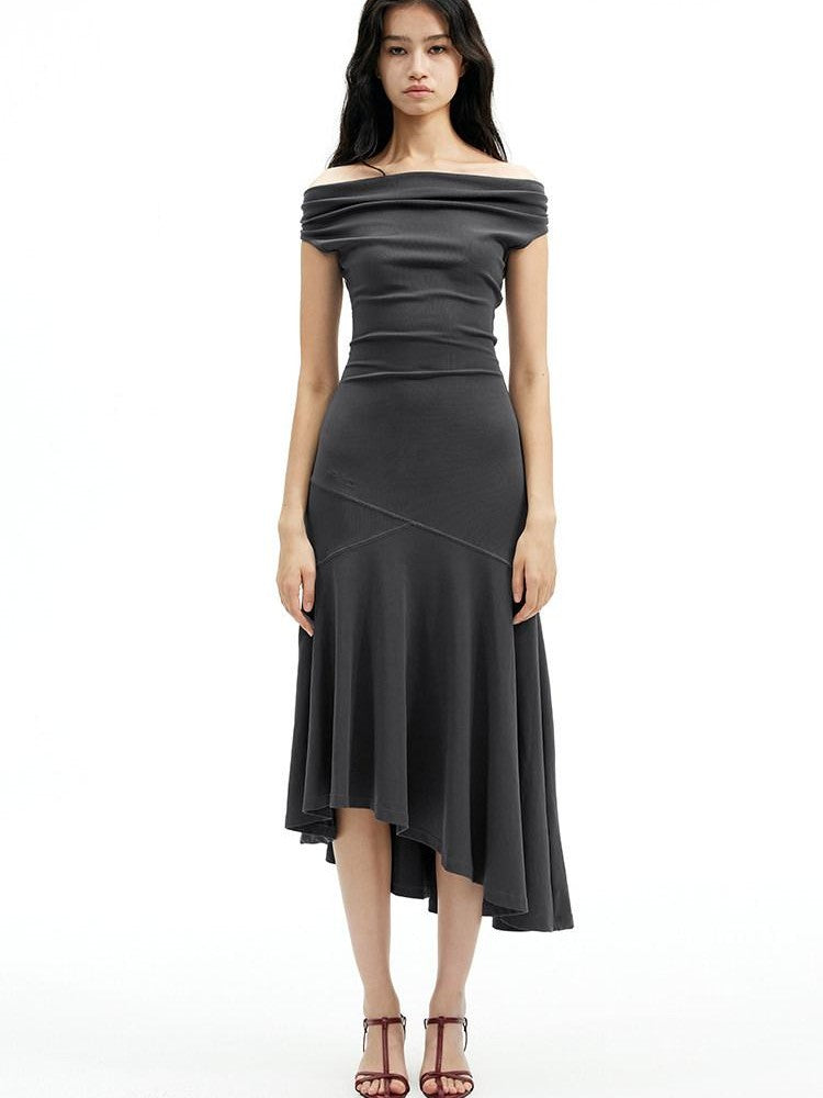 AFTADAWN Convertible Off Shoulder Slim A Line Women&