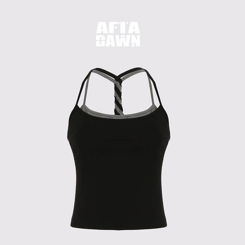 AFTADAWN_Cotton_Feel_Knitted_Back_Cami_Contrast_Waistband_Shorts_Set_MISSTT