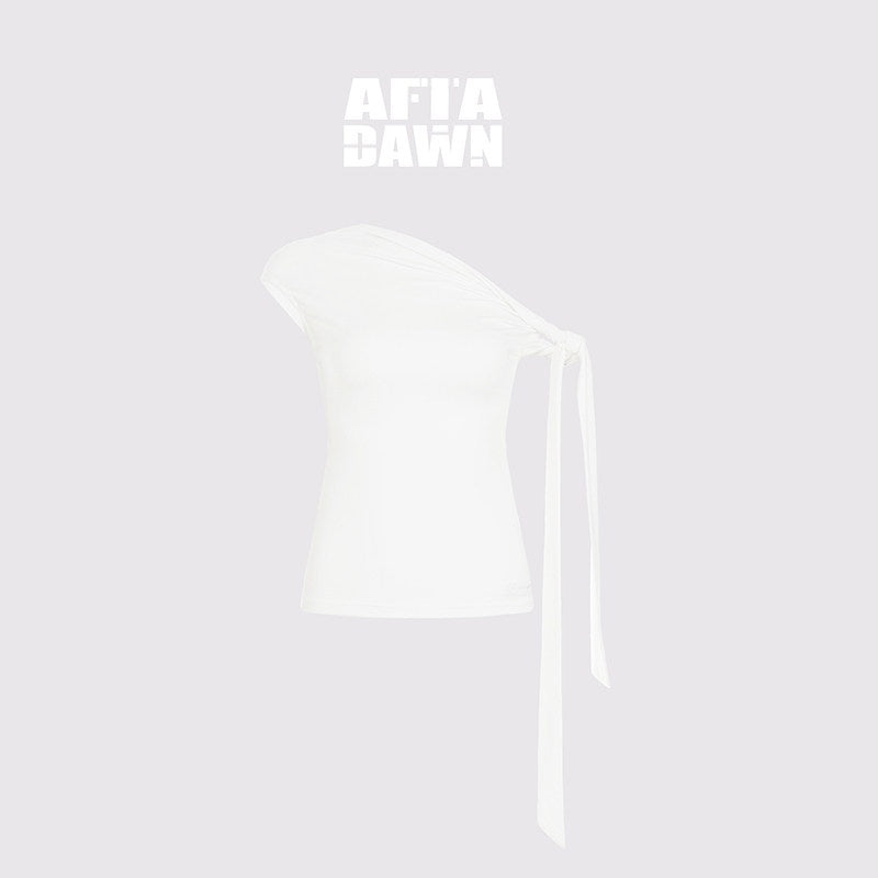 AFTADAWN_Cropped_Twist_Knot_Tie_Asymmetric_Neck_Women&