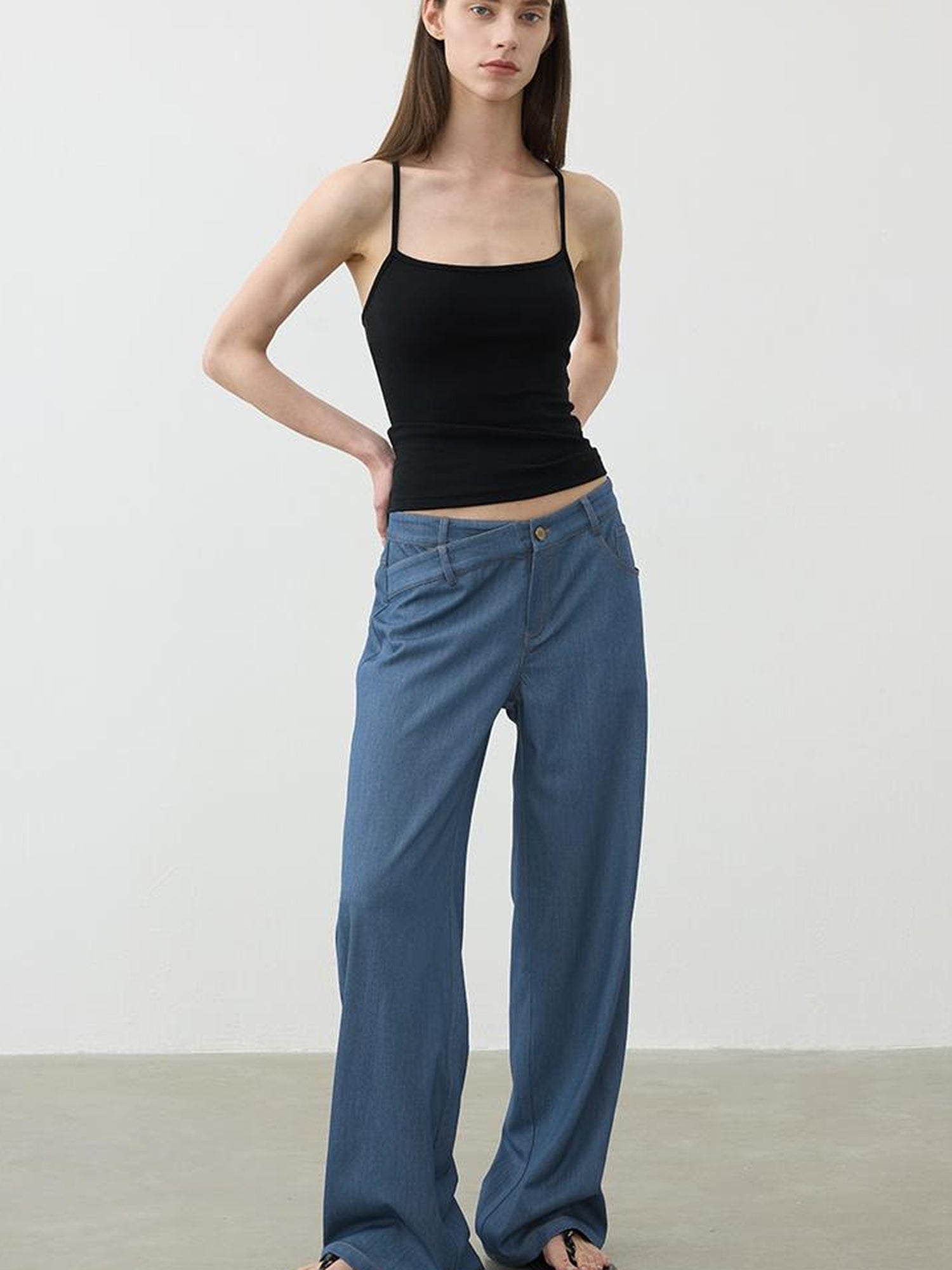 AFTADAWN Cross Back Beaded Ribbed Tank Top