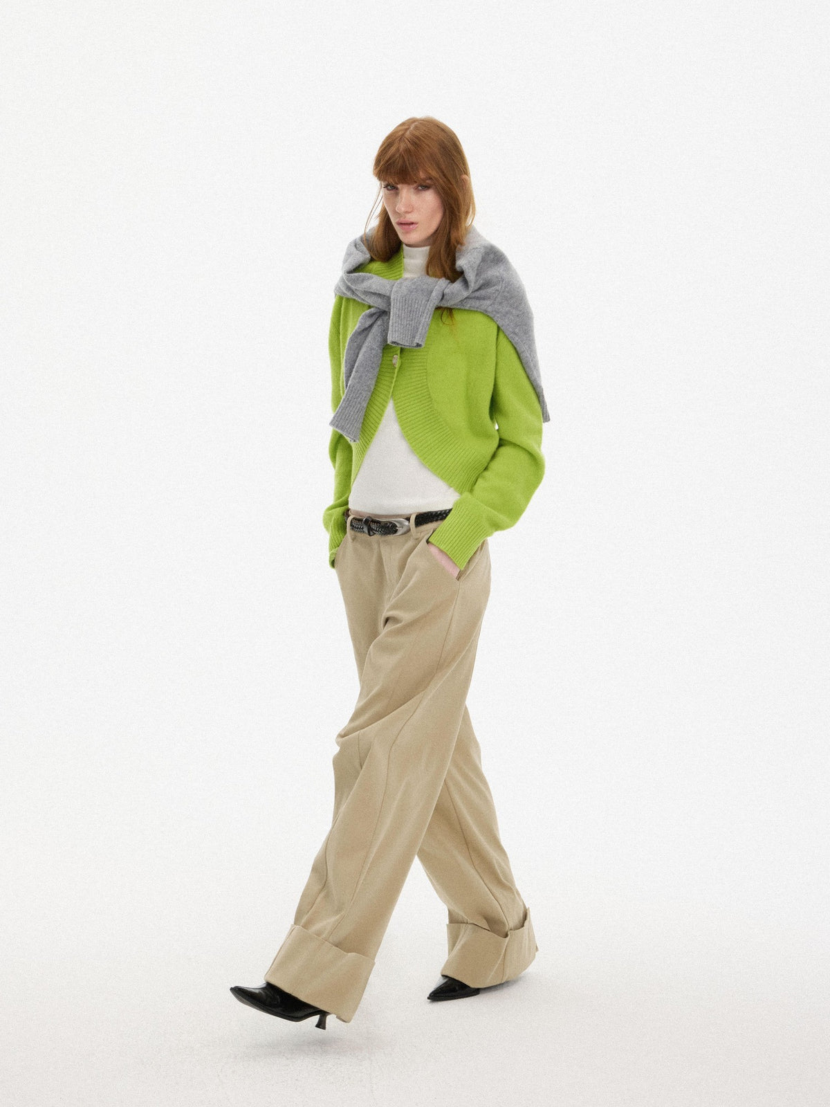 AFTADAWN Cross Button Cocoon Women&
