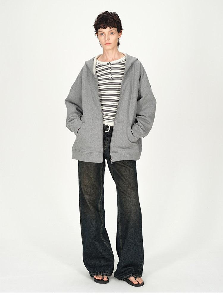 AFTADAWN Dark Washed Distressed Low Rise Women&