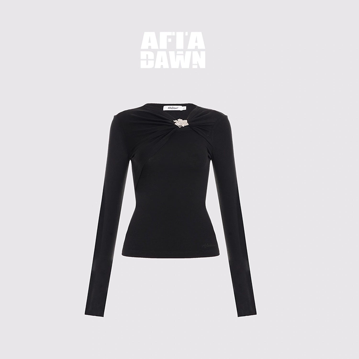 AFTADAWN_Deconstructed_Merino_Wool_Top_With_Pleats_Metallic_Floral_Clasp_MISSTT