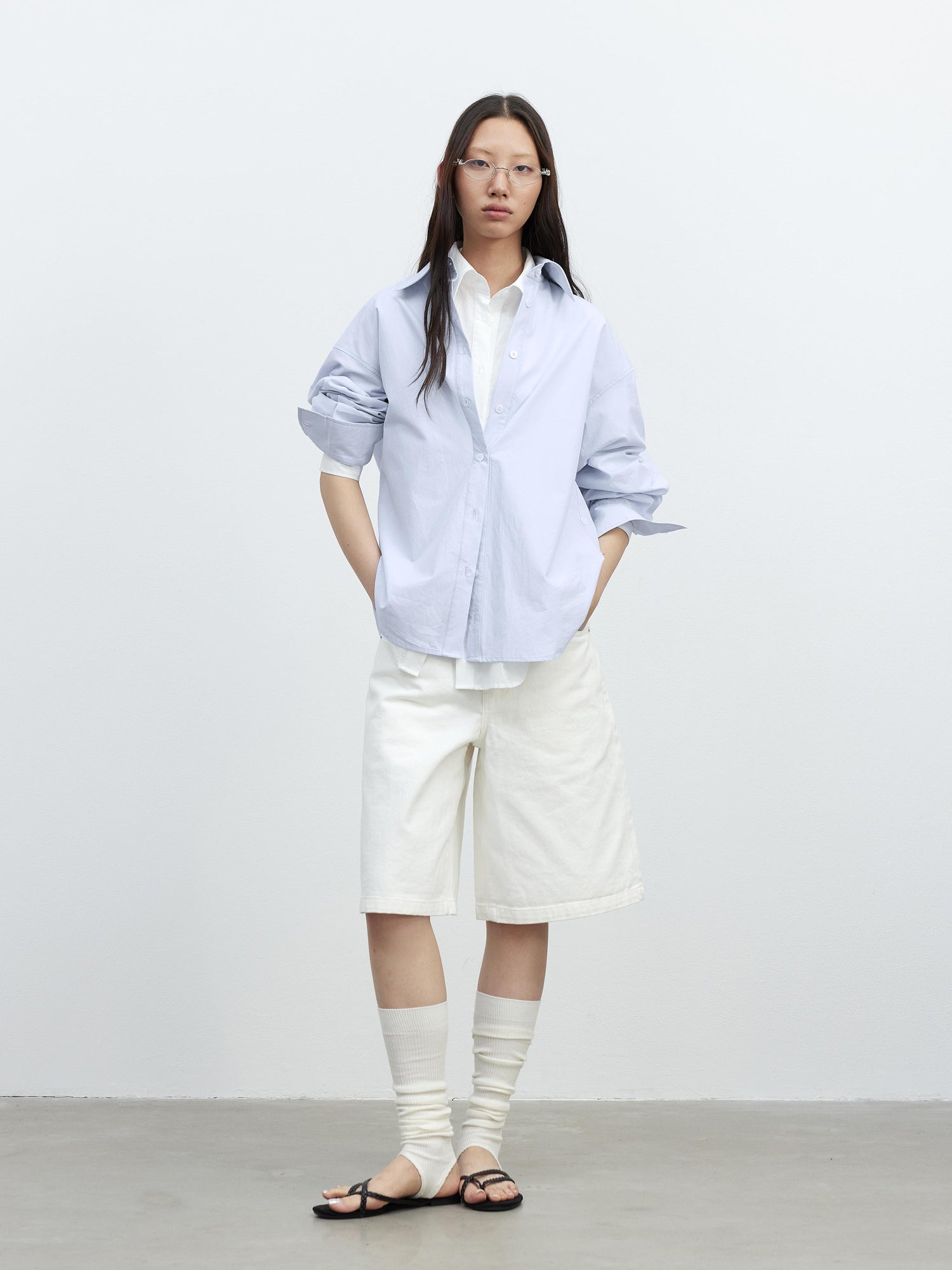 AFTADAWN Deconstructed Multi Way Side Button Shirt