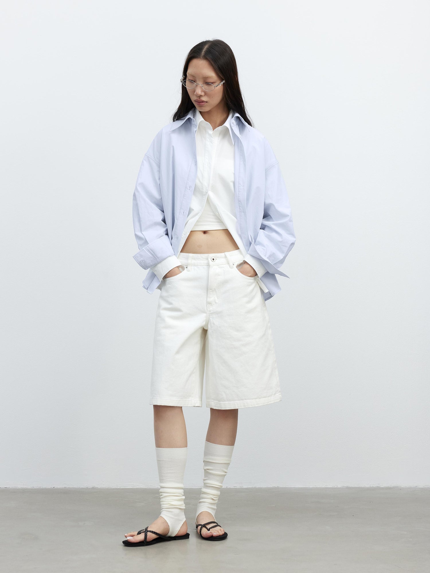 AFTADAWN Deconstructed Multi Way Side Button Shirt