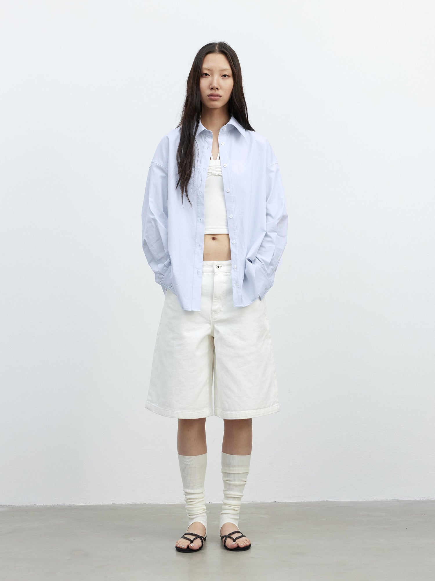 AFTADAWN Deconstructed Multi Way Side Button Shirt