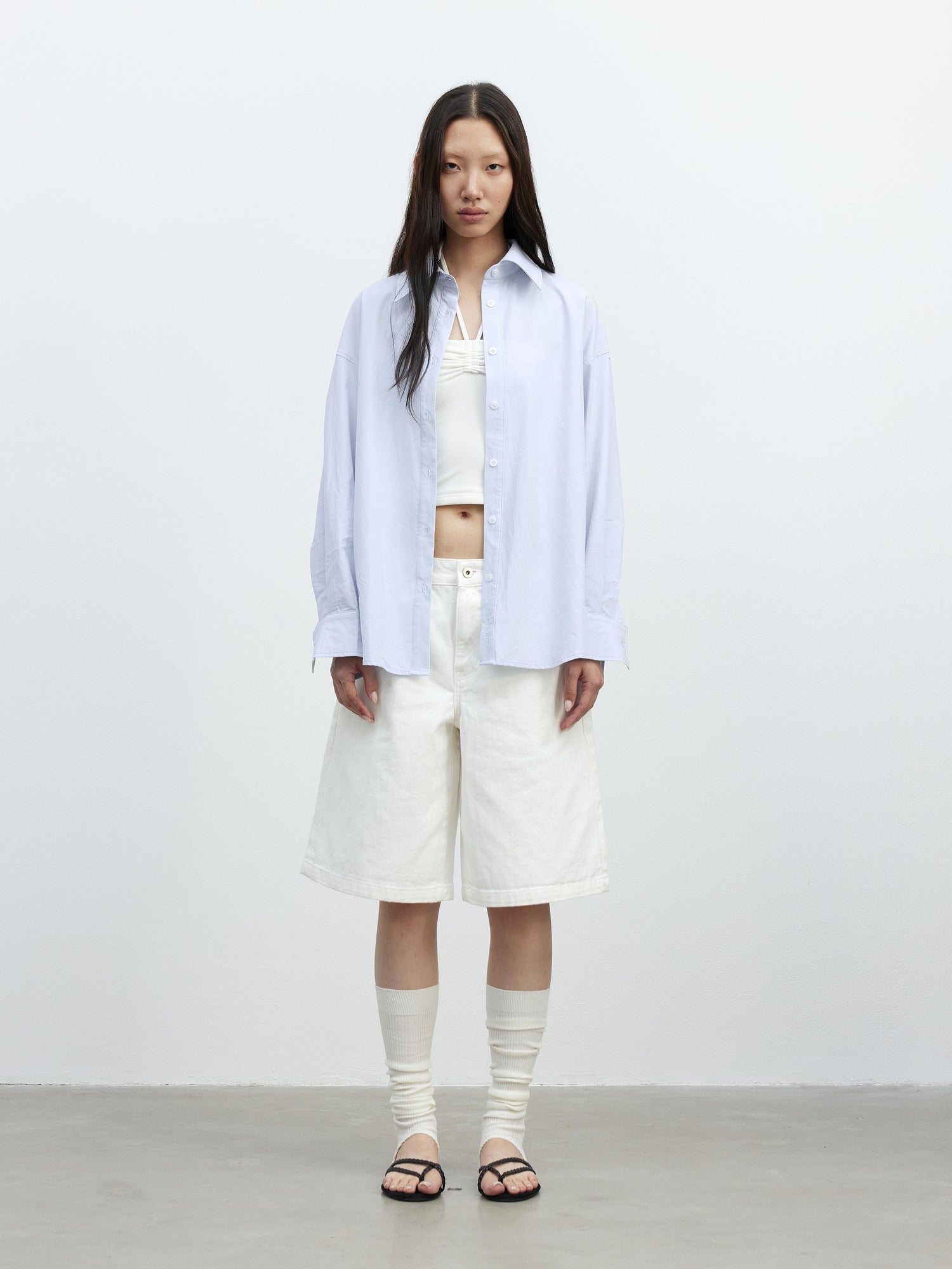 AFTADAWN Deconstructed Multi Way Side Button Shirt