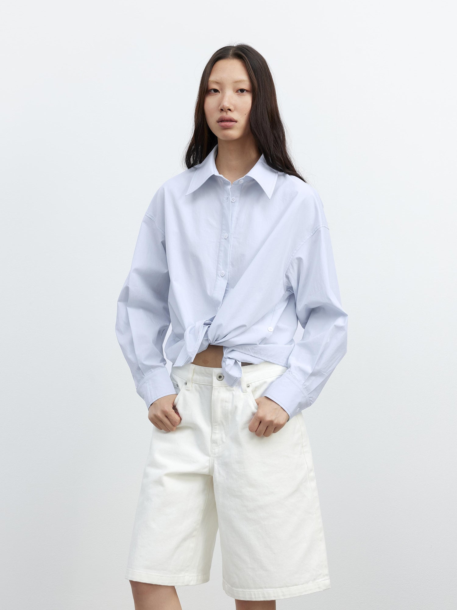 AFTADAWN Deconstructed Multi Way Side Button Shirt