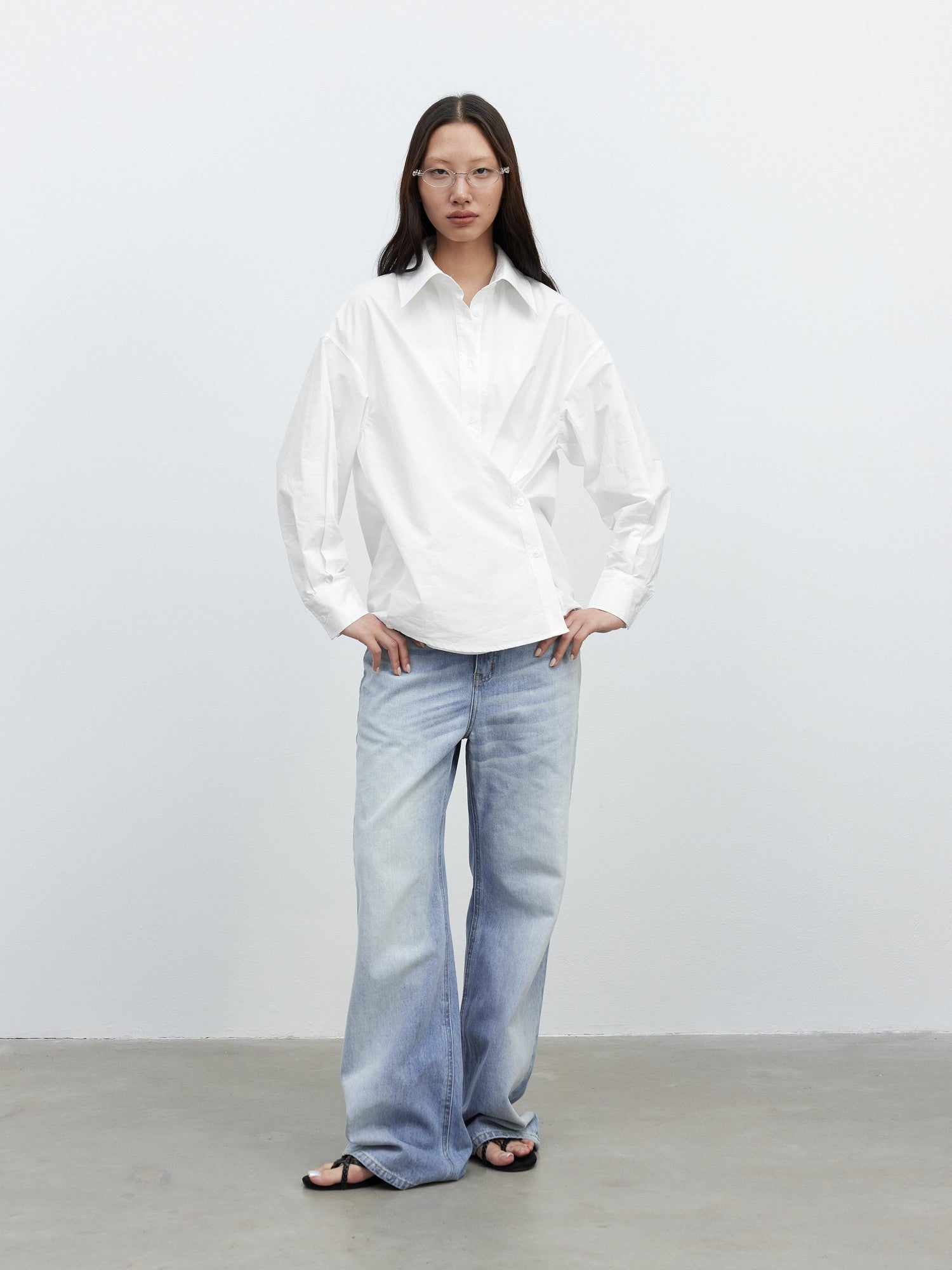 AFTADAWN Deconstructed Polo Collar Side Buckle Multiway Women&