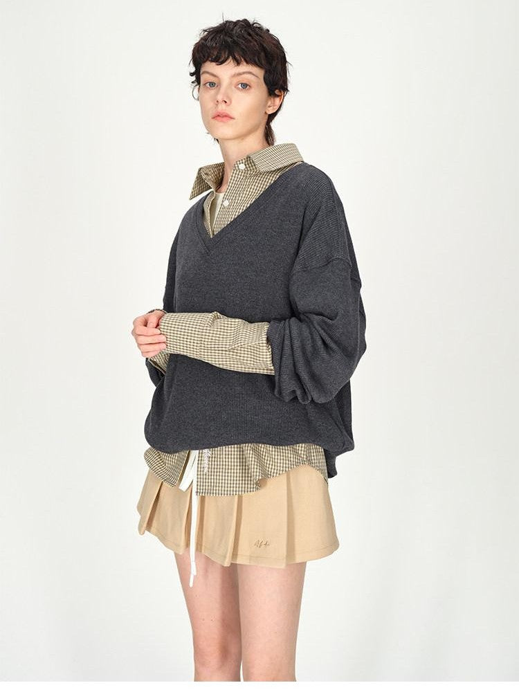 AFTADAWN Deep V Layerable Boxy Women&