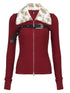 Detachable Faux Fur Collar Dual Zip Knit Top