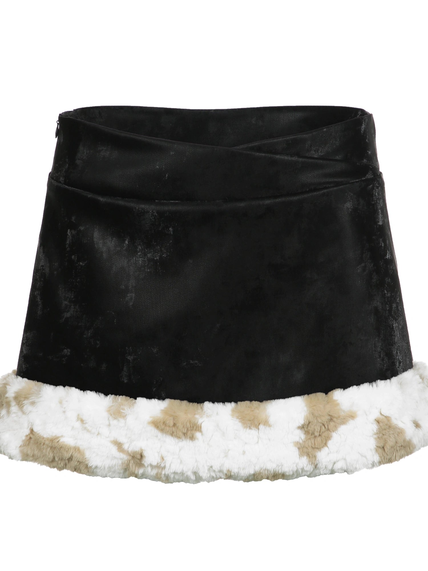 Detachable Faux Fur Collar Dual Zip Knit Top