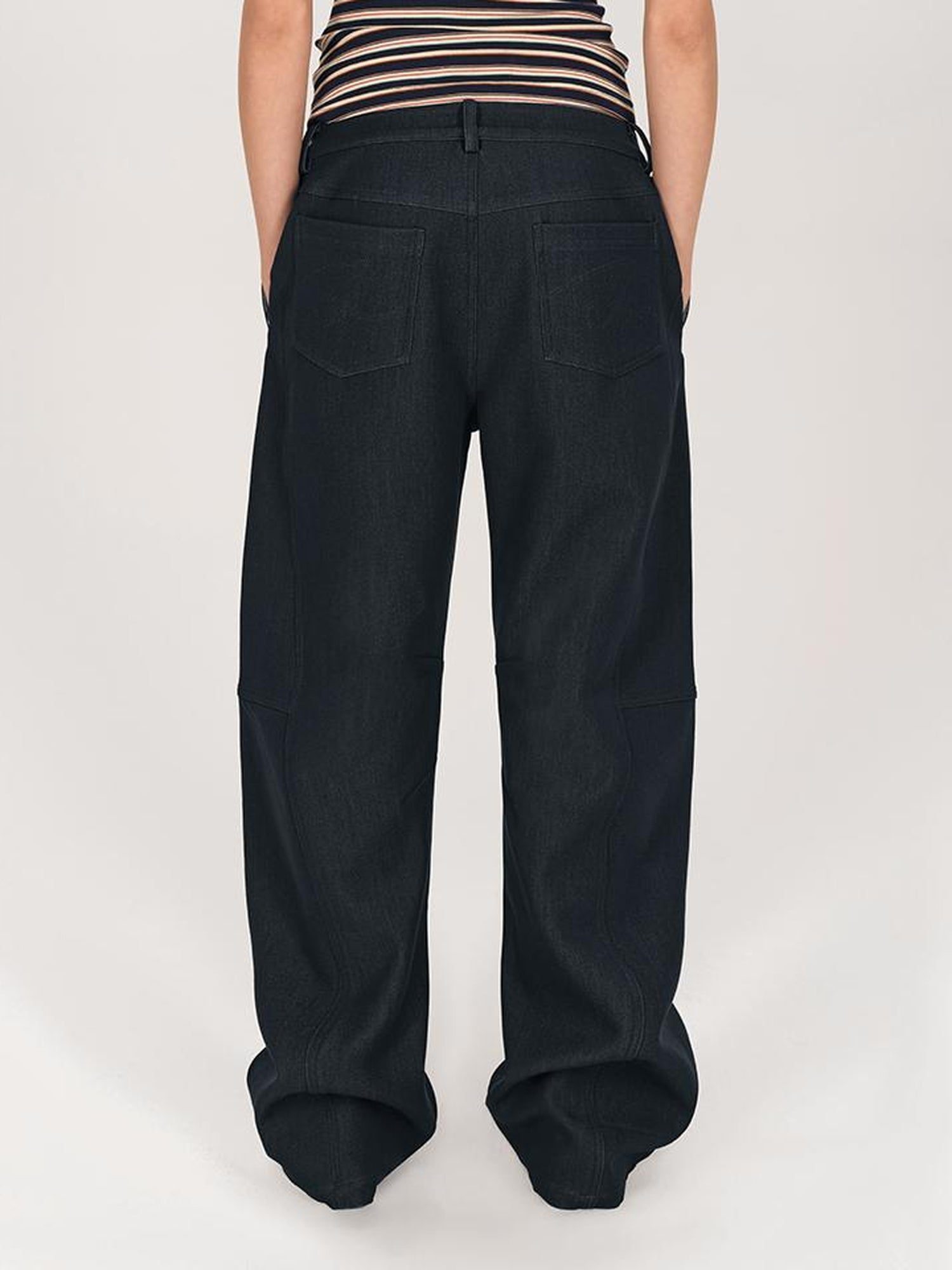 AFTADAWN Detachable Split Flap Wide Leg Trousers with Asymmetrical Draping