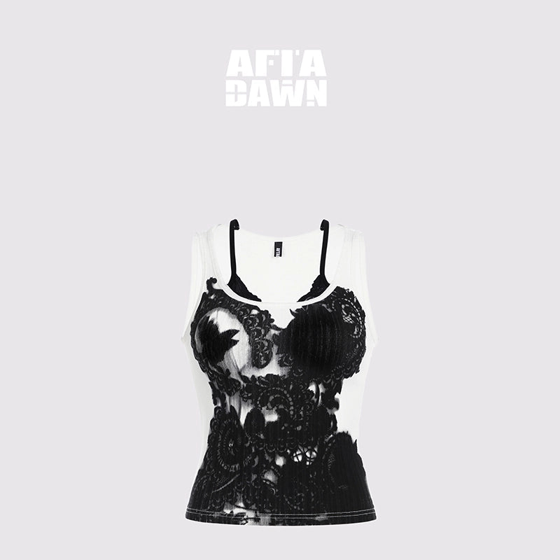 AFTADAWN_Distressed_Lace_Trimmed_Camisole_With_Illusion_Print_MISSTT