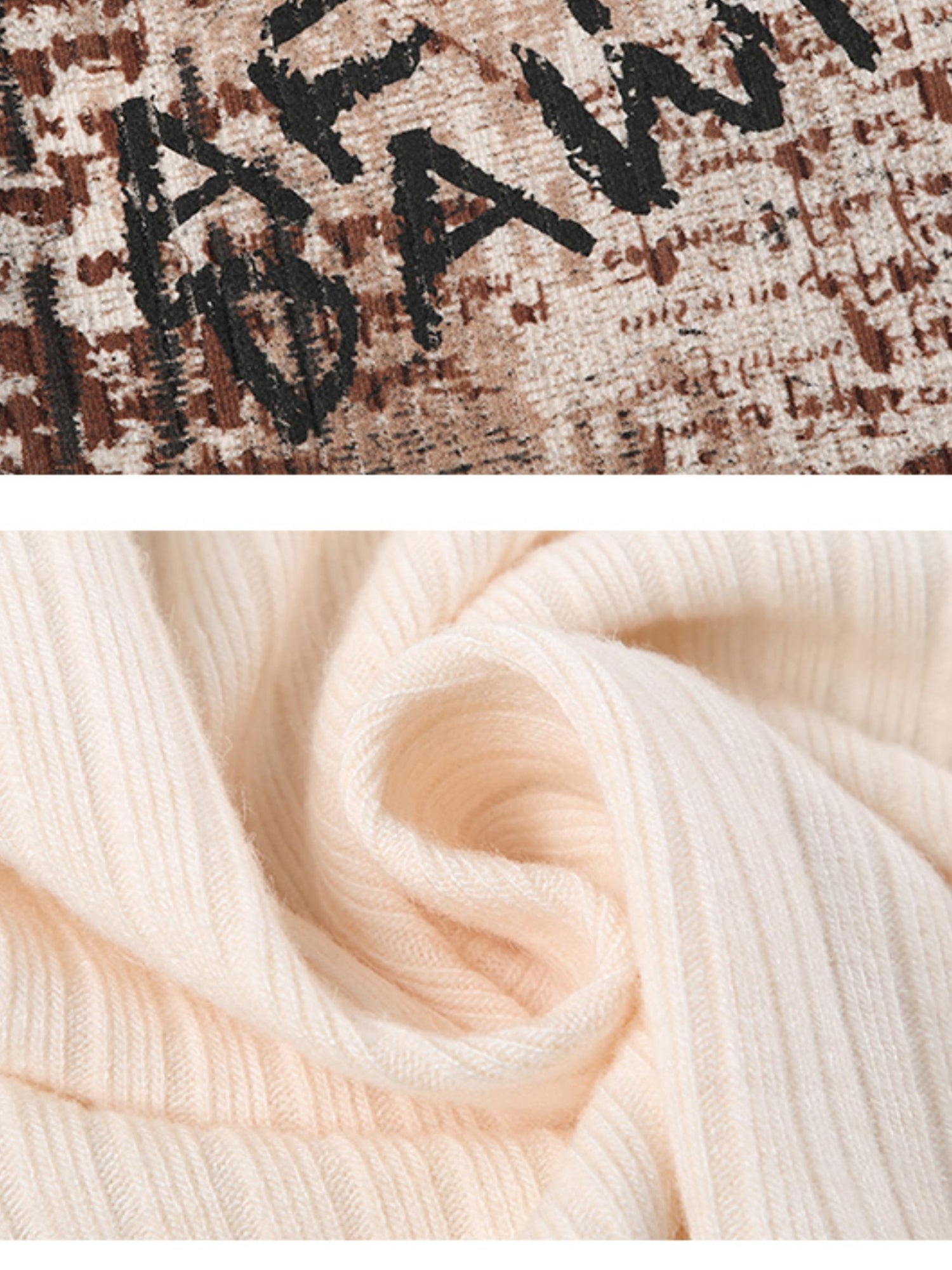 AFTADAWN Distressed Print Asymmetric Hem Detachable Chain Top