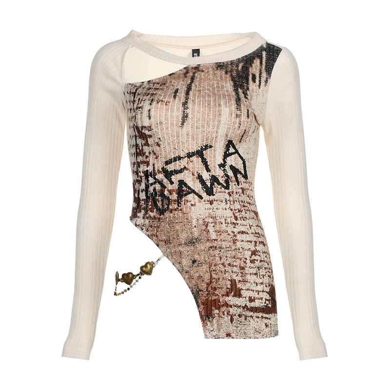 AFTADAWN_Distressed_Print_Asymmetric_Hem_Detachable_Chain_Top_MISSTT