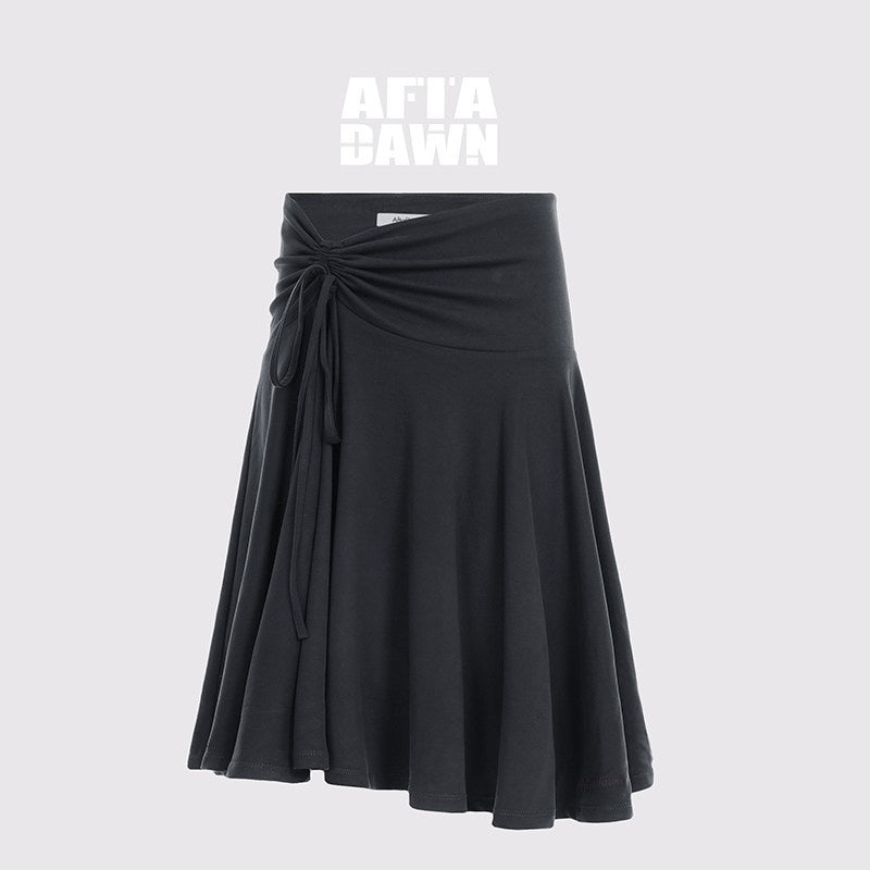 AFTADAWN_Draped_Drawstring_Ruched_High_Waist_A_Line_Women&
