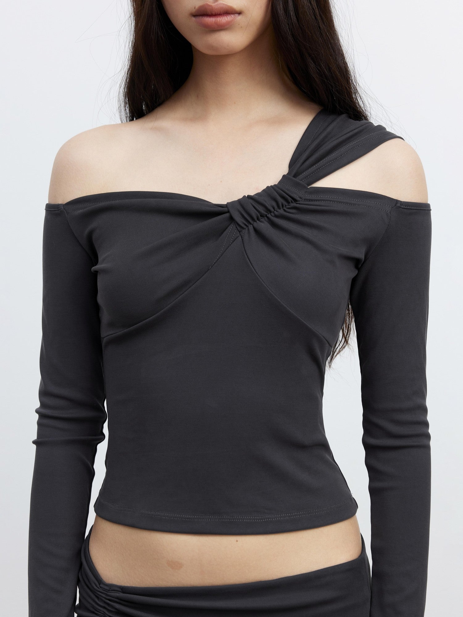 AFTADAWN Draped Drawstring Ruched High Waist A Line Women&