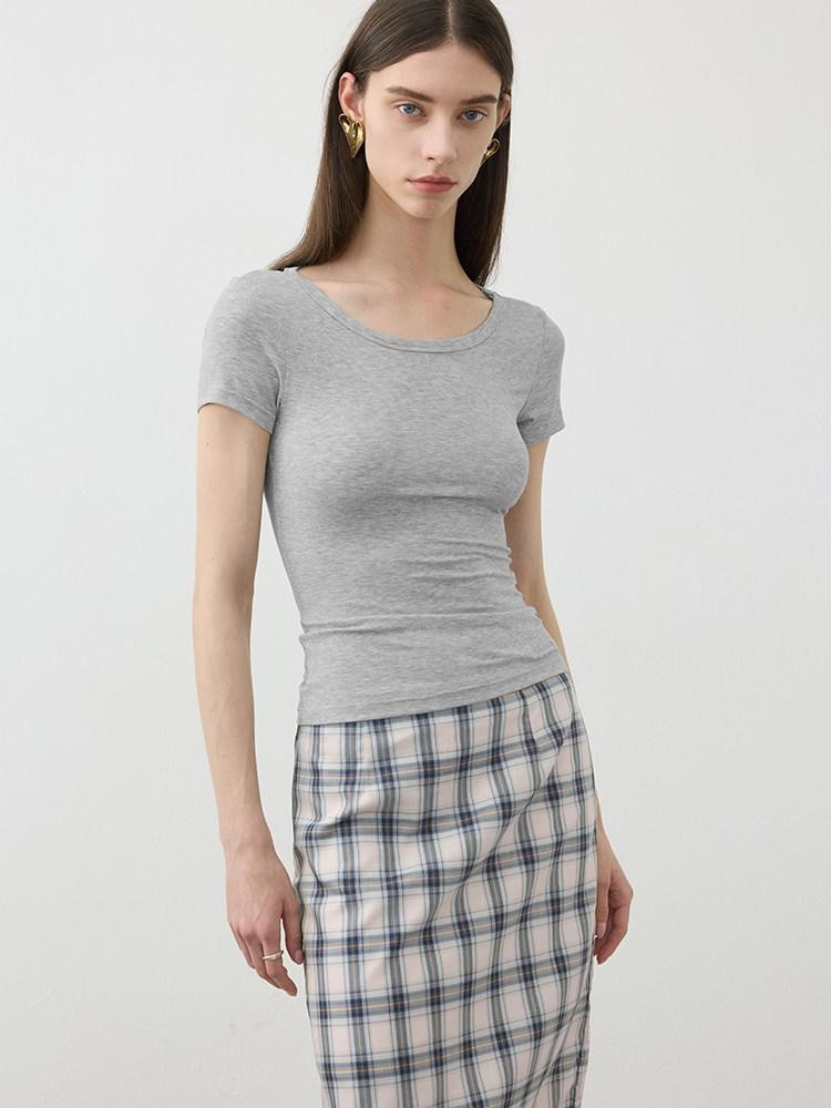 AFTADAWN Draped Pleated Patchwork Slim Fit Women&
