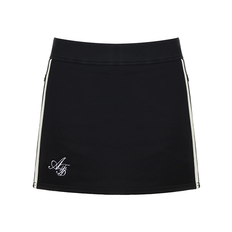 AFTADAWN_Embroidered_Fleece_Lettering_Color_Block_Sweatshirt_Skirt_Set_MISSTT
