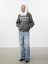 AFTADAWN Fair Isle Detachable Hooded Sweatshirt Hoodies/Sweatshirt