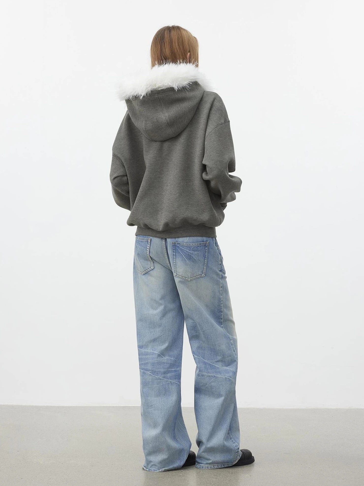 AFTADAWN Fair Isle Detachable Hooded Sweatshirt Hoodies/Sweatshirt