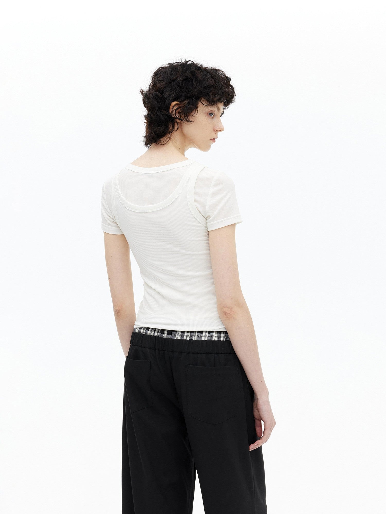 AFTADAWN Faux Layered Asymmetric Women&
