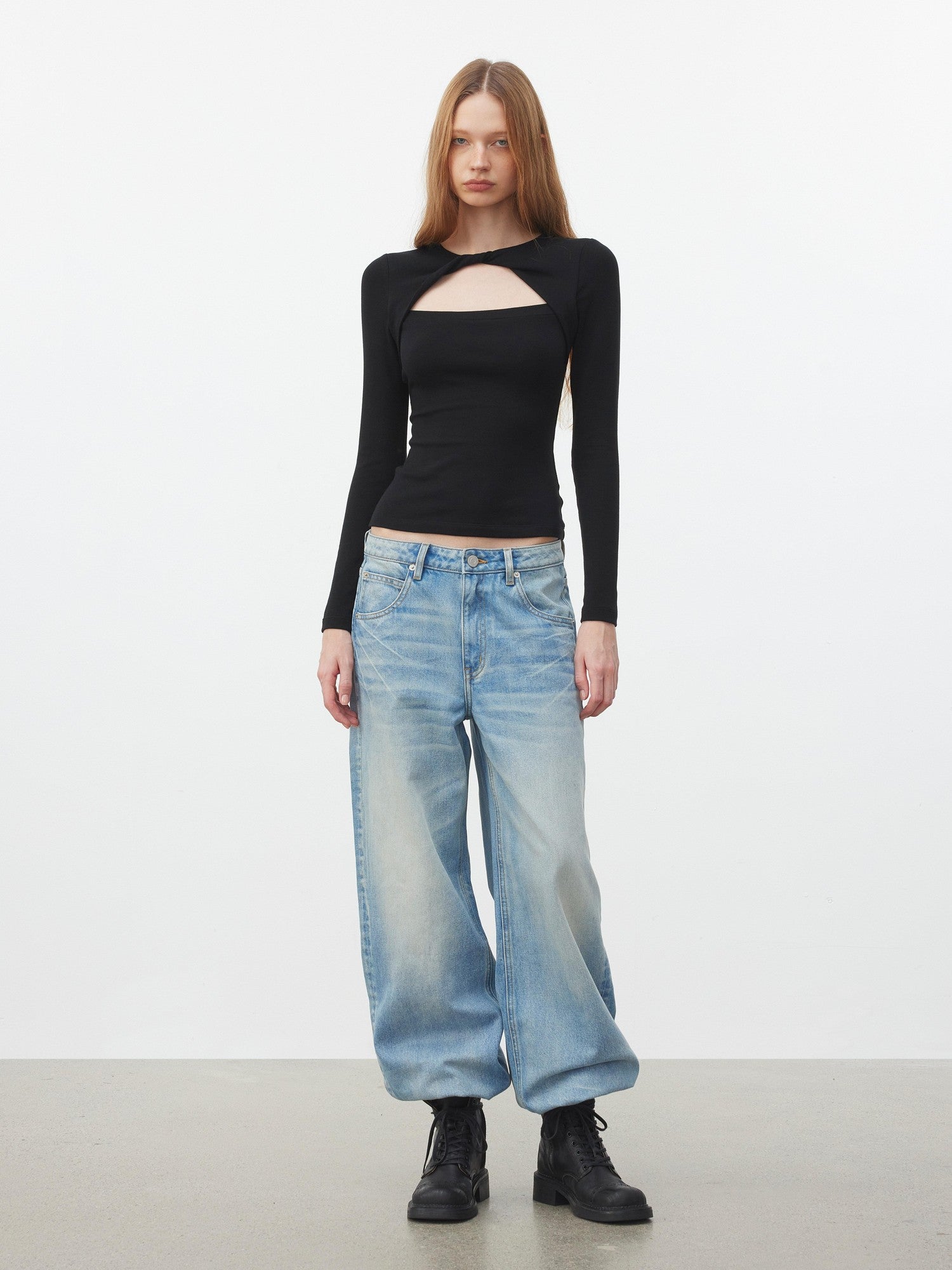 AFTADAWN Faux Layered Openwork Twist Slim Women&