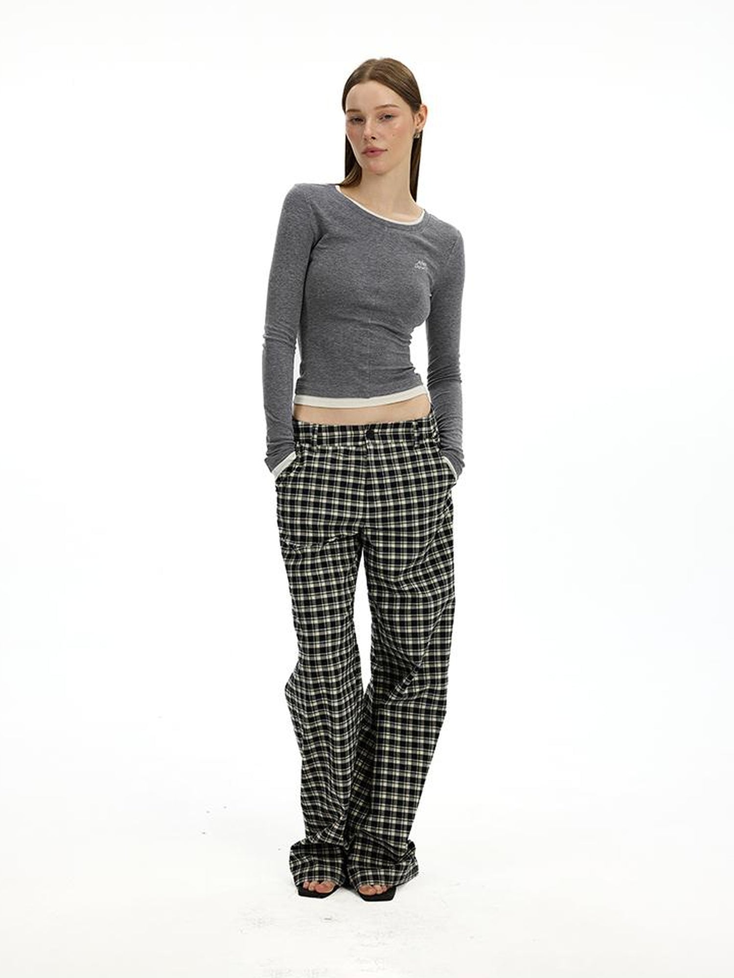 AFTADAWN Faux Two Tone Layered Tee With Tencel Merino Wool Blend