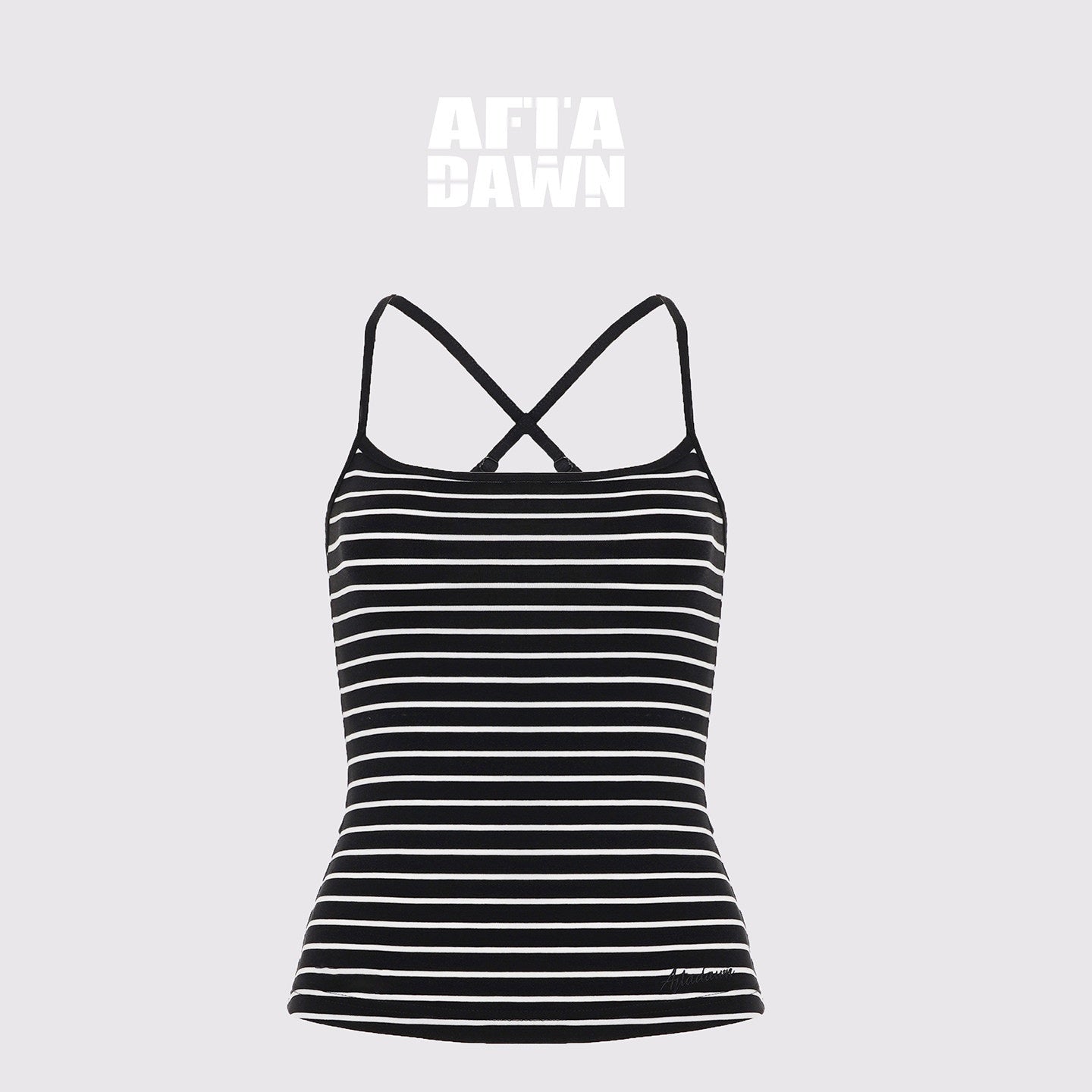 AFTADAWN_Fine_Striped_Cross_Back_Cami_Contrast_Cuff_Women&