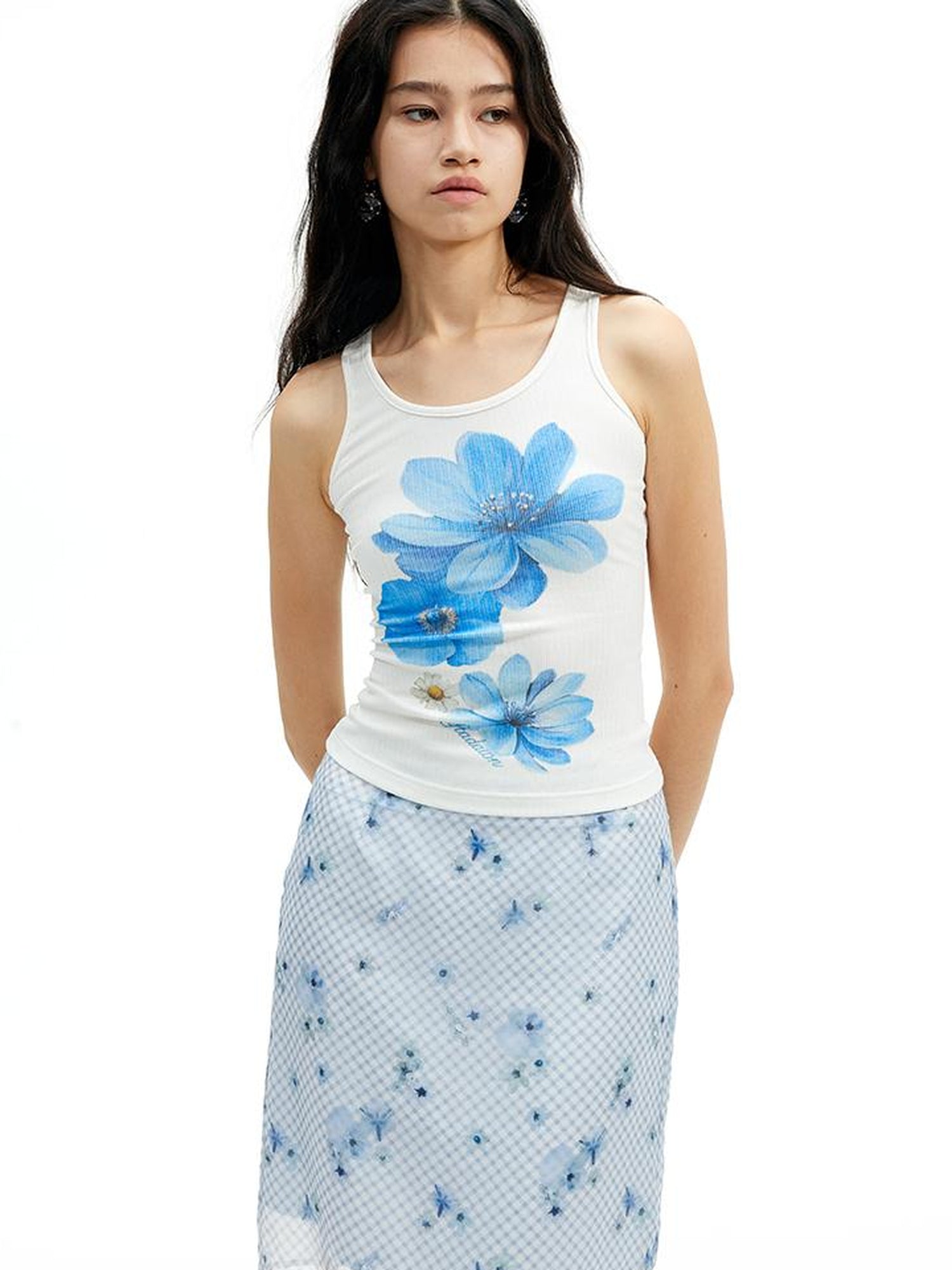 AFTADAWN Floral Lace Back Sleeveless Camisole