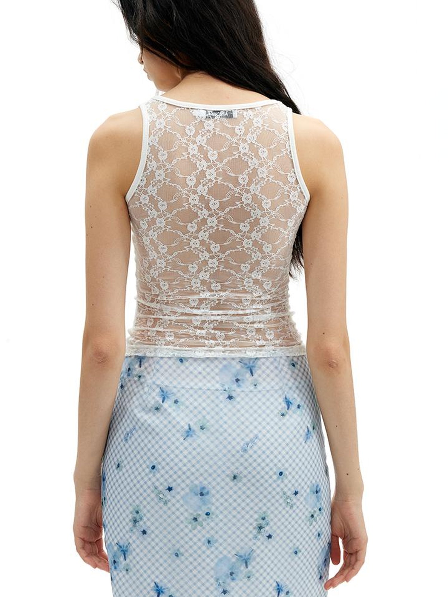 AFTADAWN Floral Lace Back Sleeveless Camisole