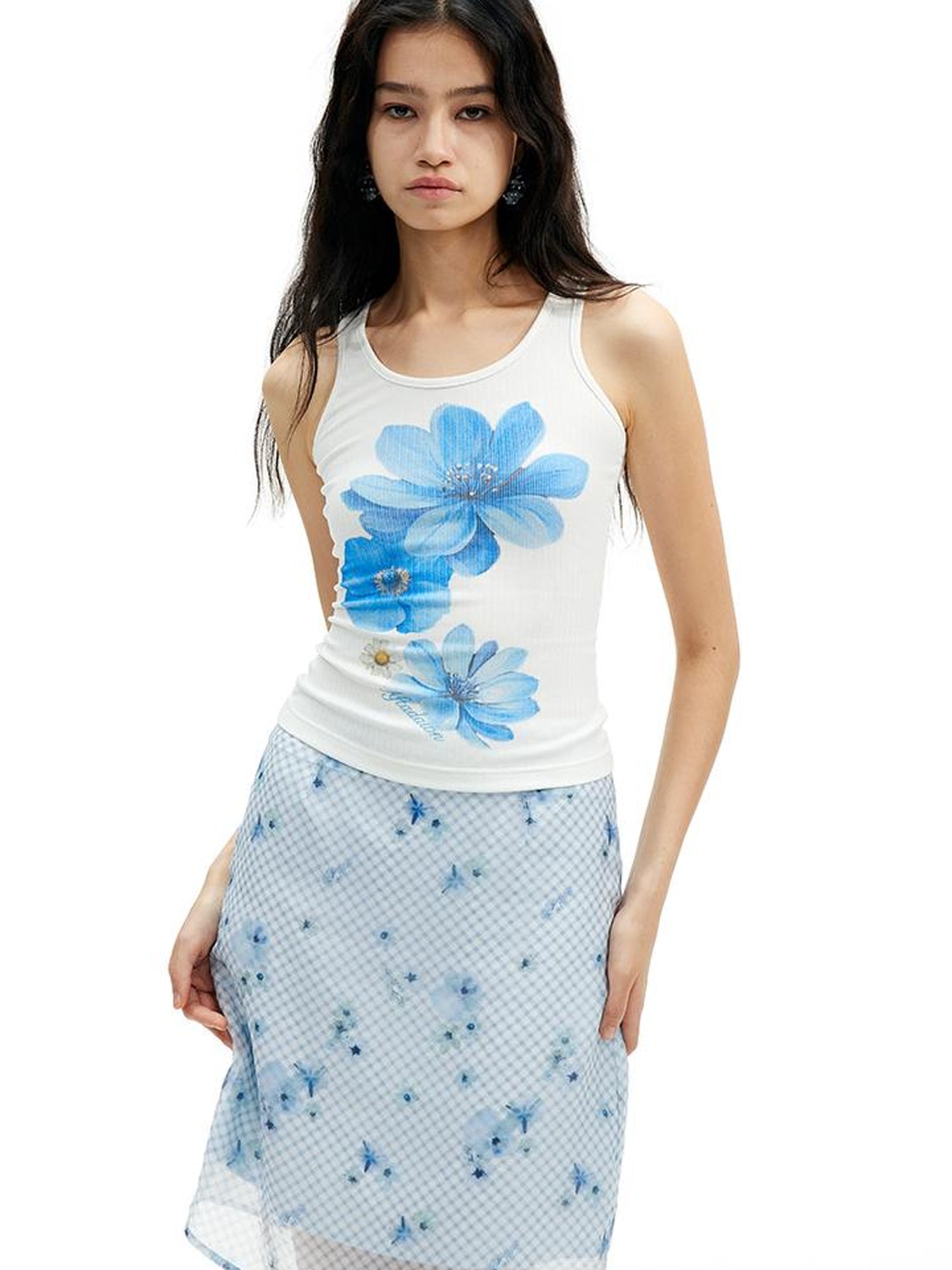 AFTADAWN Floral Lace Back Sleeveless Camisole