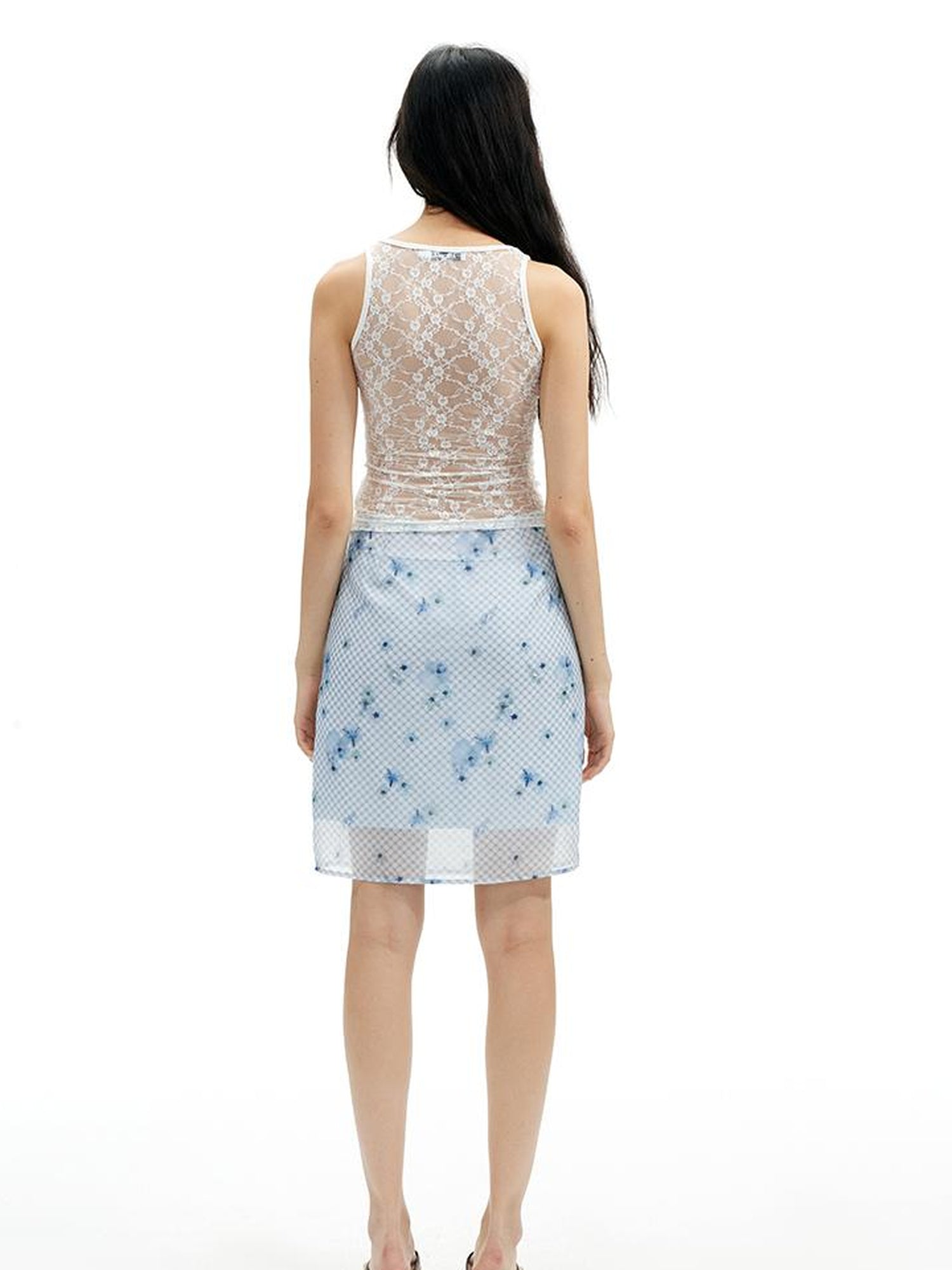 AFTADAWN Floral Lace Back Sleeveless Camisole