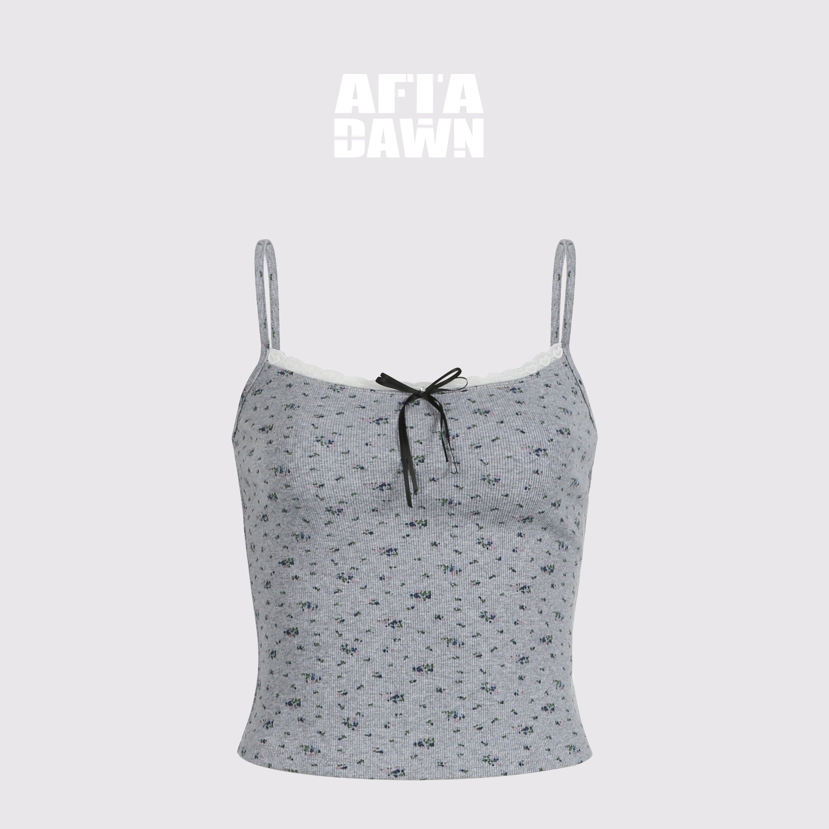 AFTADAWN_Floral_Lace_Bow_Knit_Camisole_Ruched_Shorts_Women&