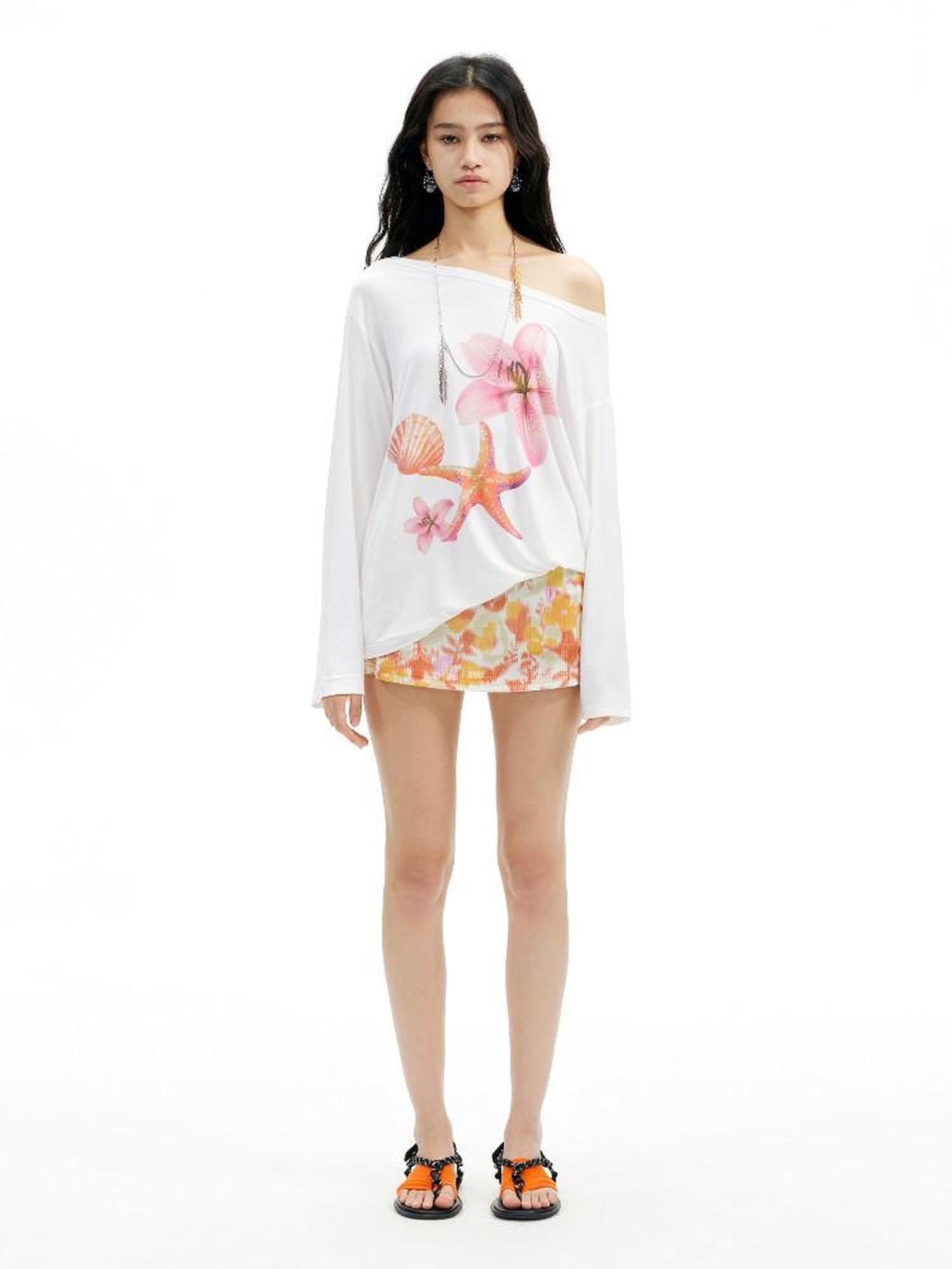 AFTADAWN Floral Off Shoulder Women&