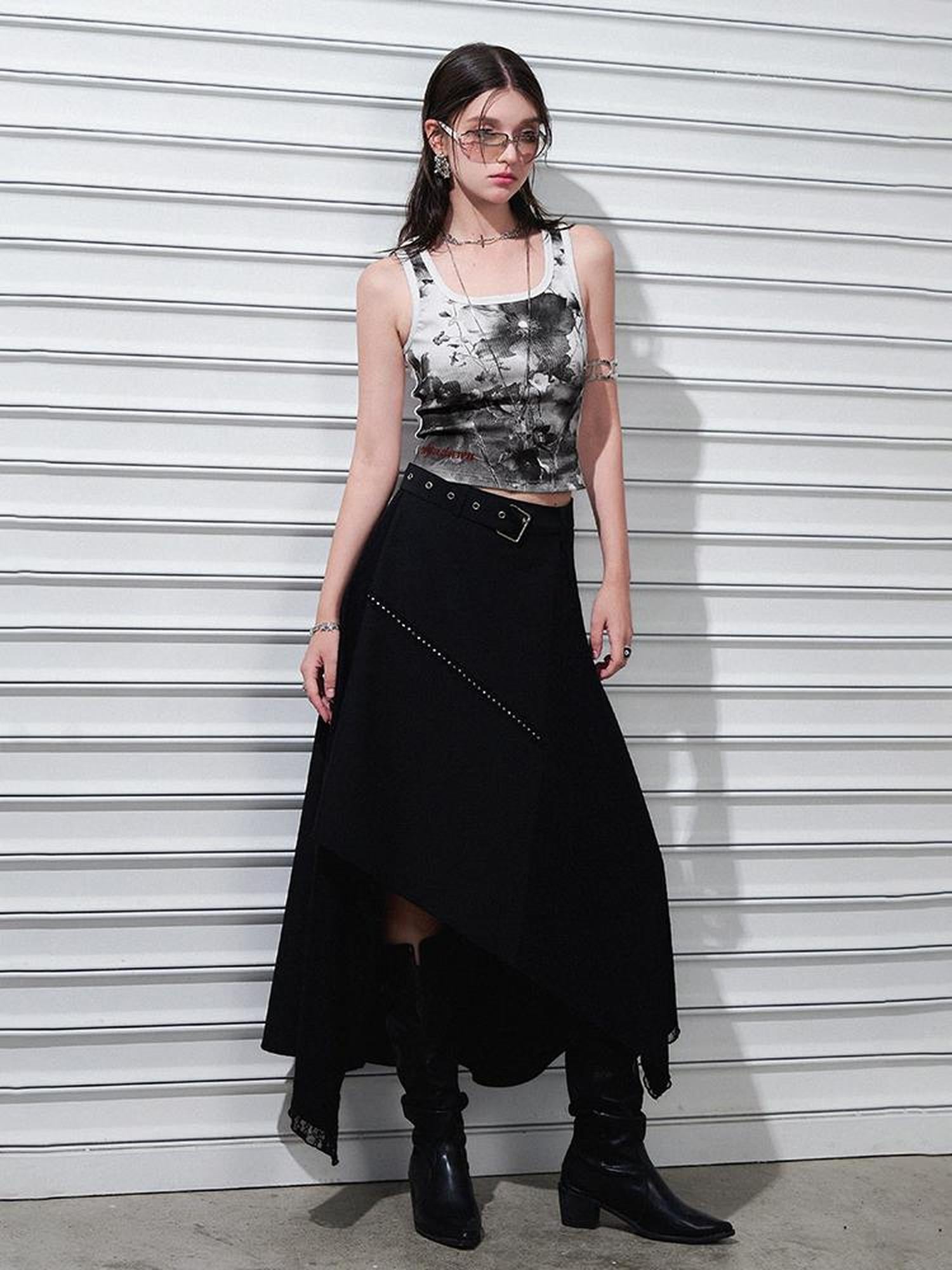 AFTADAWN Floral Time Garden Sleeveless Top