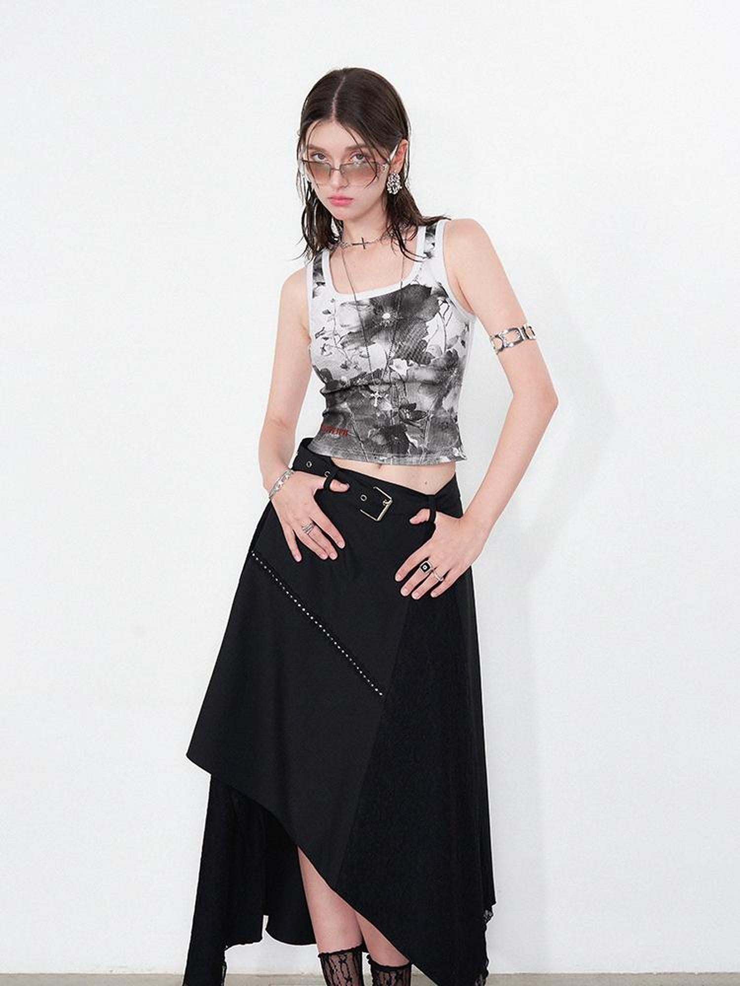 AFTADAWN Floral Time Garden Sleeveless Top